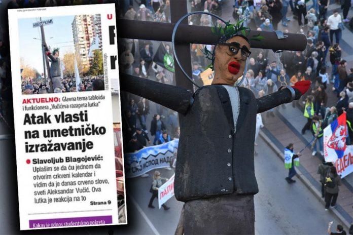 nije-ovo-‘umetnicko-izrazavanje’-vec-ozbiljno-krsenje-zakona-sa-opasnim-posledicama!-matic-o-vucicevoj-razapetoj-lutki-u-nisu:-rec-je-o-propagandnoj-masineriji