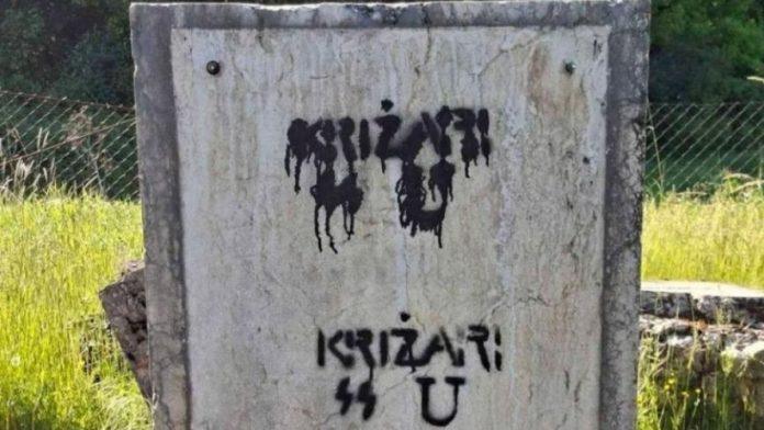 nedaleko-od-zagreba-opet-srusena-spomen-ploca-podignuta-u-znak-secanja-na-zrtve-fasizma:-na-ostacima-docrtano-slovo-“u”