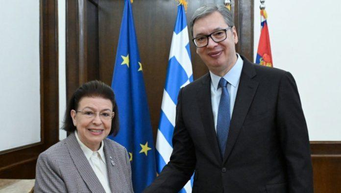 vucic-sa-ministarkom-kulture-grcke:-razgovori-za-daljem-unapredenju-saradnje-(foto)