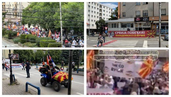 veliki-skup-podrske-predsedniku-vucicu-u-kumanovu:-vijore-se-srpske-trobojke-i-makedonske-zastave,-pristize-sve-vise-ljudi-(foto/video)