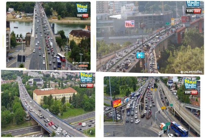 kolaps-na-gazeli-za-grad,-kolone-na-autokomandi!-guzva-na-brankovom-u-smeru-ka-novom-beogradu,-koloni-na-plavom-mostu-ne-vidi-se-kraj(foto)