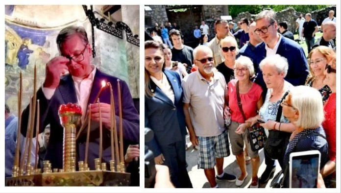predsednik-se-poklonio-mostima-kneza-lazara-na-vidovdan:-vucic-sa-narodom-u-manastiru-ravanica