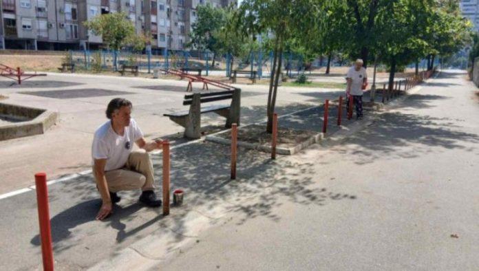 aktivisti-sns-nastavljaju-da-ureduju-novi-beograd:-u-bloku-61-sreduju-stazu-i-farbaju-stubice