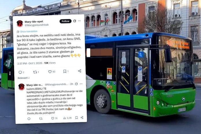 “je***-te-naprednjaci,-metuzalemu”-ovakva-bi-bila-blokaderska-“bolja”-i-“kulturnija”-srbija:-blokaderka-brutalno-izvredala-deku-u-autobusu-zbog-kese