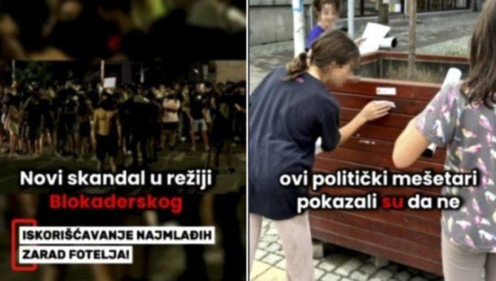 novi-skandal-u-reziji-blokadera:-maloletnu-decu-angazovali-da-lepe-propagandne-plakate-i-odraduju-prljavi-posao-za-njih